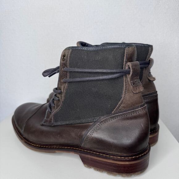 Vintage ALDO Brown Leather Canvas Combat Boots Men’s US 10 EU 43 Made Portugal main image 13